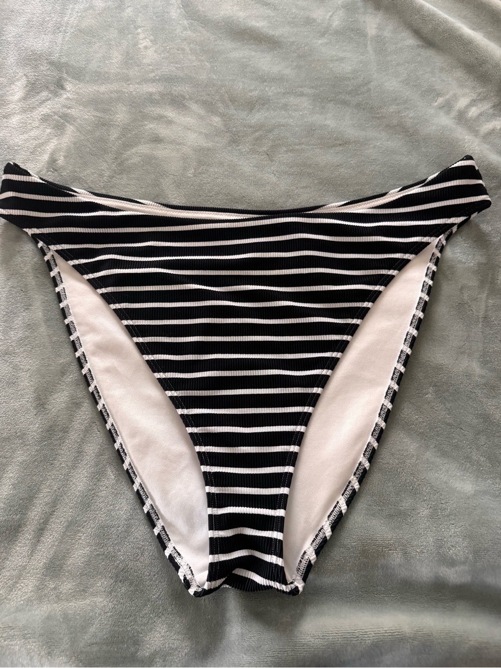 Abercrombie & Fitch Black and White Striped Bikini Bottom